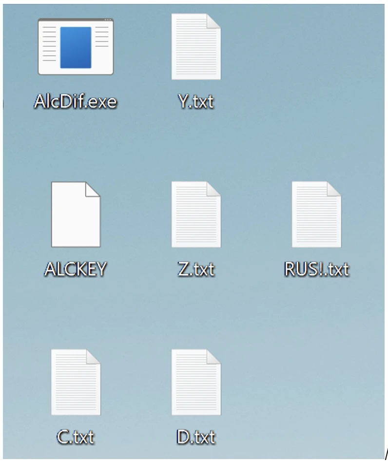 فایل‌های ایجاد شده روی دسکتاپ توسط باج‌افزار ALC